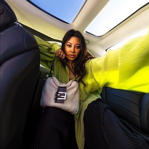 fendi crochet knit baguette